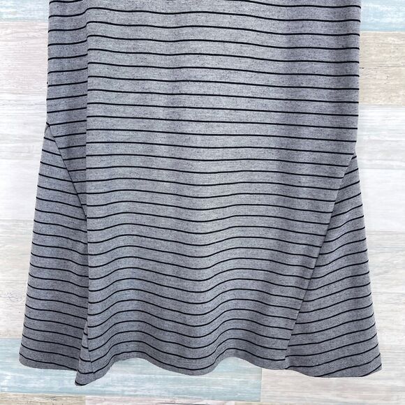 Zara Trafaluc A Lined Tunic Top Gray Black Striped Crewneck Stretch Womens Small - Picture 3 of 6